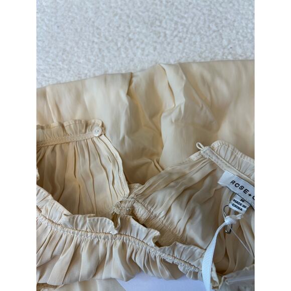 Rose & Olive Blouse Women's Sz M Cream Long Sleeve Ruffles Boho Cottagecore NWT - Picture 9 of 9